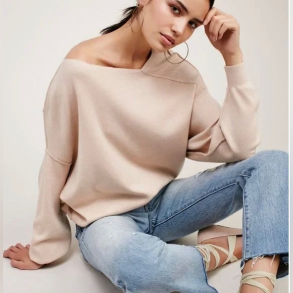 Free People Sweaters - FREE PEOPLE Asymmetrical Neck Dolman Long Sleeve Sweater